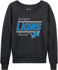 Detroit Lions Womens Crew Neck Slouchy Raglan Pullover - Game Ready