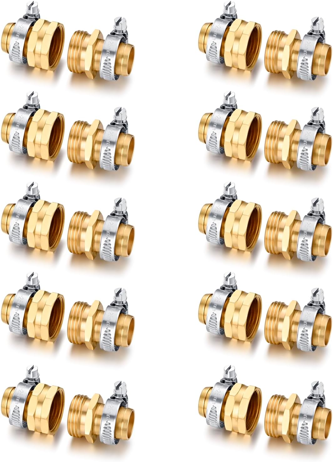 Garden Solid Brass Hose Repair Connector Set for Easy Fixes