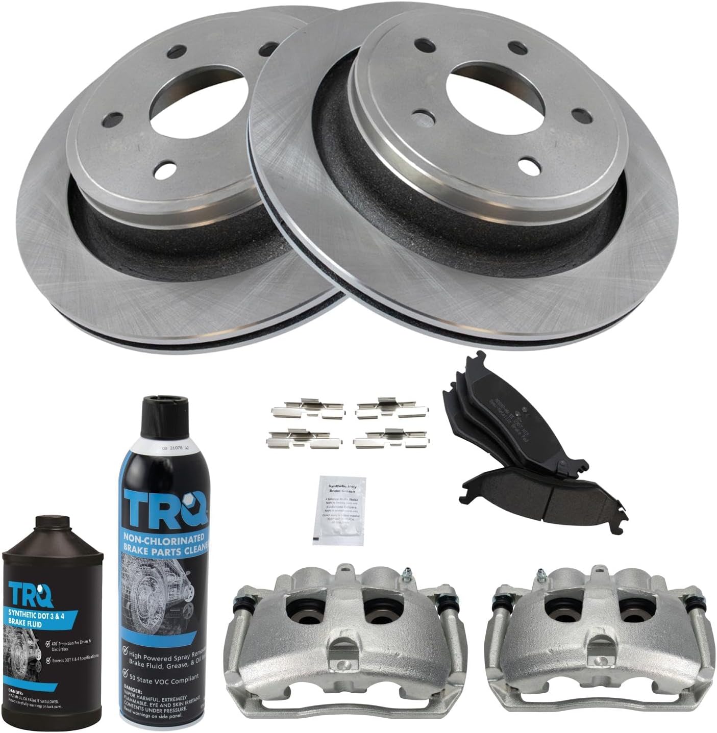 TRQ Rear Brake Pad & Rotor Kit for 2012 Ram 1500 Vehicles