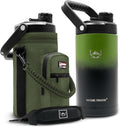 Insulated Water Bottle 64 oz Wide Mouth Vacuum Jug - Long Cold