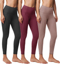 3 Pack Yoga Pants with Pockets for Women - Tummy Control Black