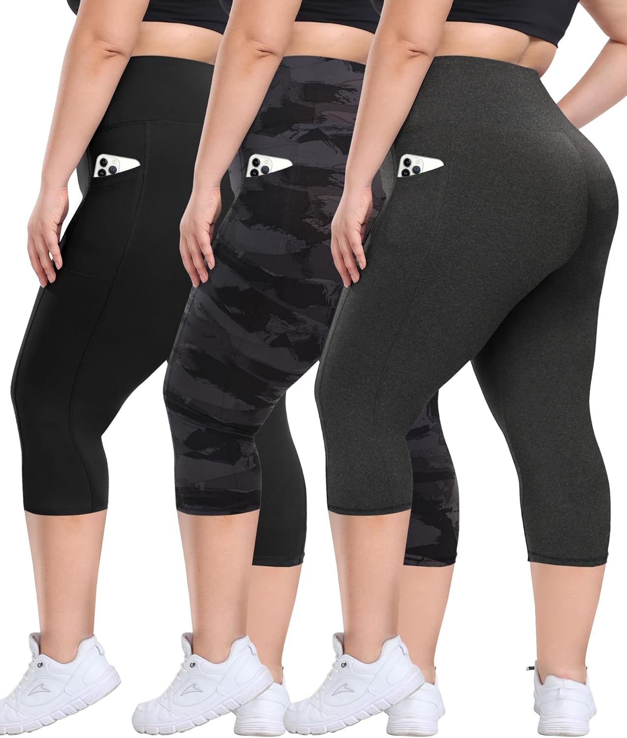 Plus Size Leggings with Pockets for Women - Tummy Control