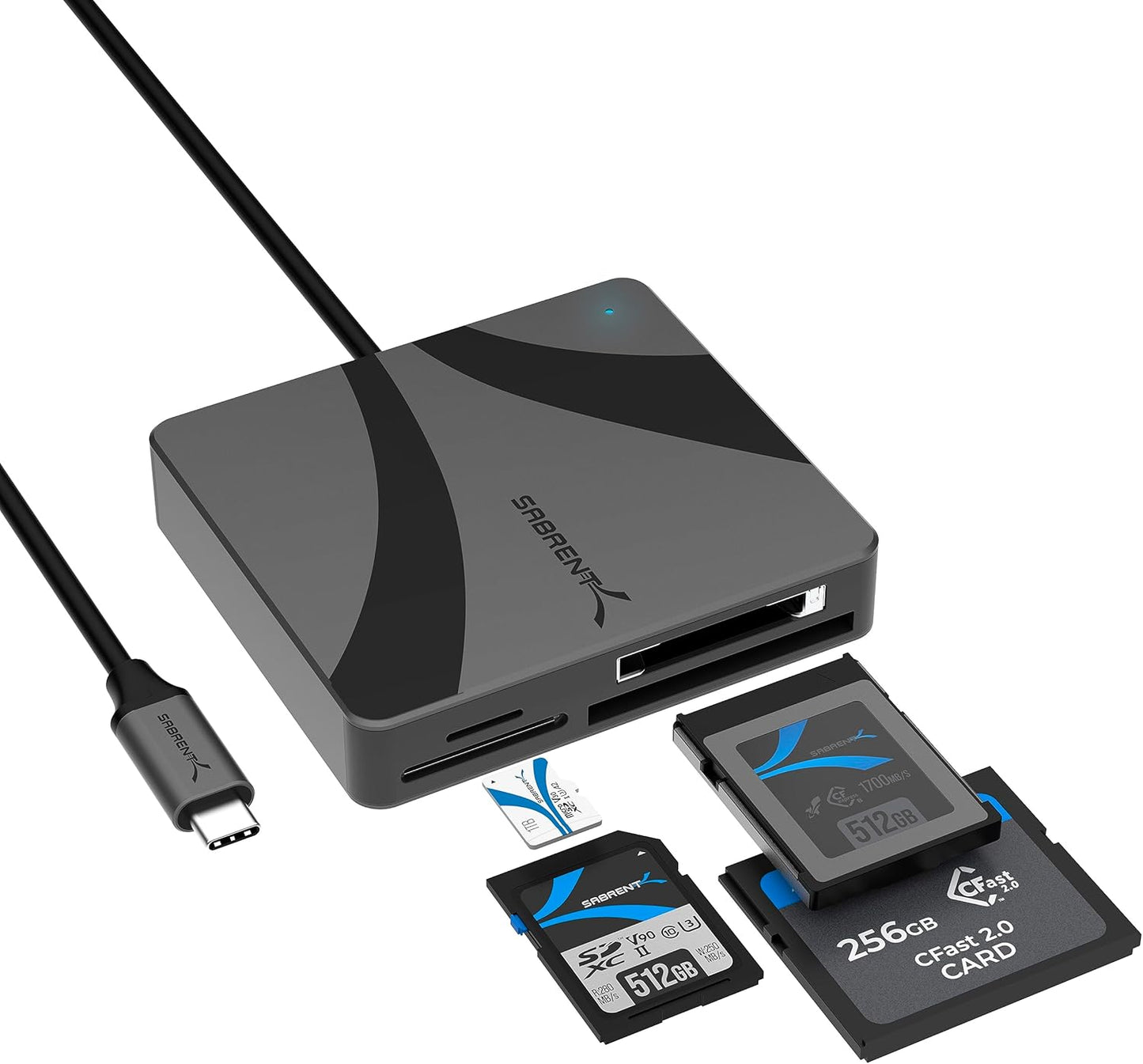 Sabrent USB-C Multi-Card Reader for CFexpress and microSD Cards