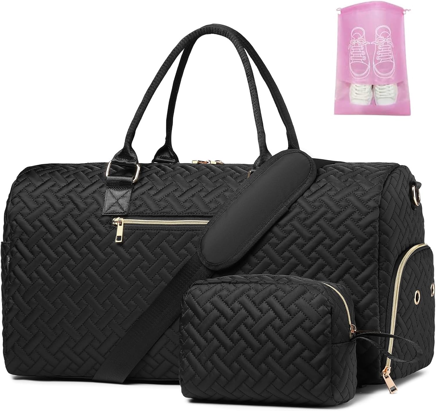 Duffle Bag for Travel with Shoe Compartment and Toiletry Bag