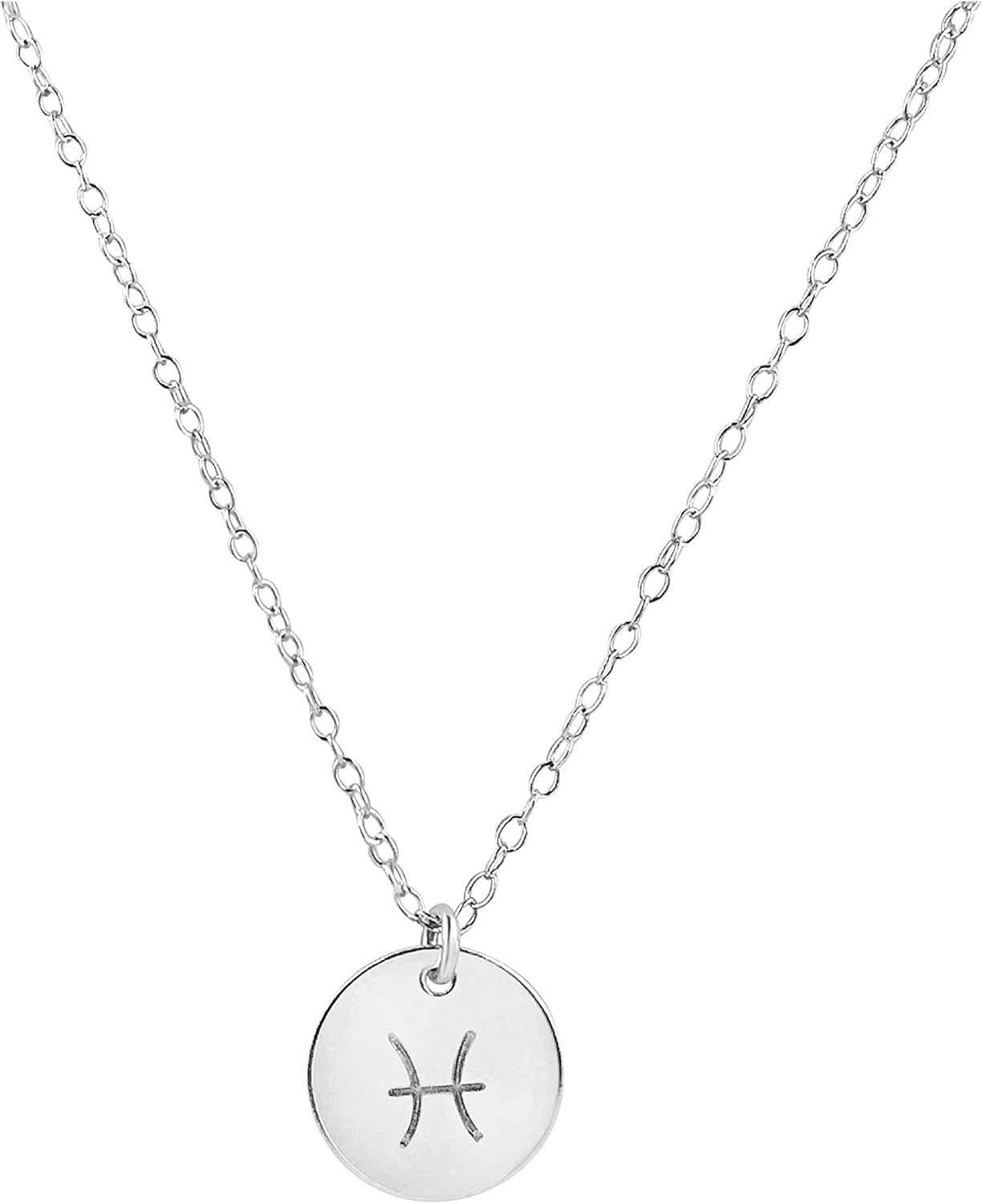 Handmade Zodiac Charm Necklace in Sterling Silver and Gold