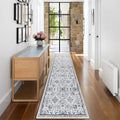Vintage Washable Non-Slip Runner Rug for Hallways and Entryways
