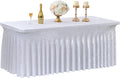 Stylish 6ft White Velvet Tablecloth - Perfect for Parties!