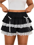 Verdusa Women's Plus Size Bloomers - Lace Trim Ruffle Shorts