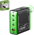 Mfish 140W USB C Charger 4-Port GaN Block - Foldable Fast Laptop