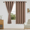 Blackout Curtains for Bedroom with Tiebacks - Cappuccino 60 x 63 in
