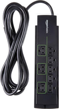 Rectangular 8-Outlet Power Strip Surge Protector - 4,500 Joule