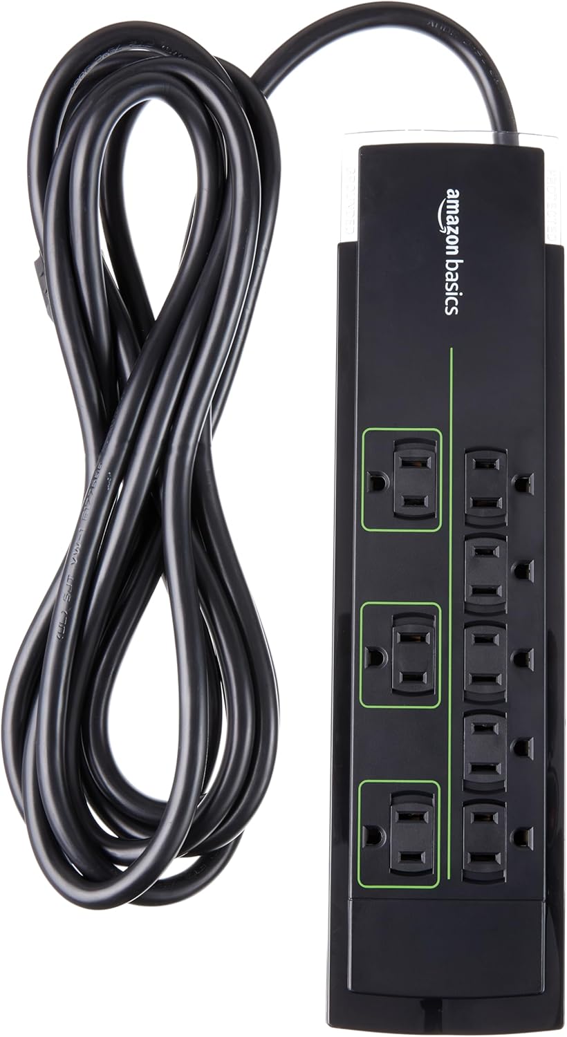 8-Outlet Surge Protector Power Strip with 12-Foot Cord