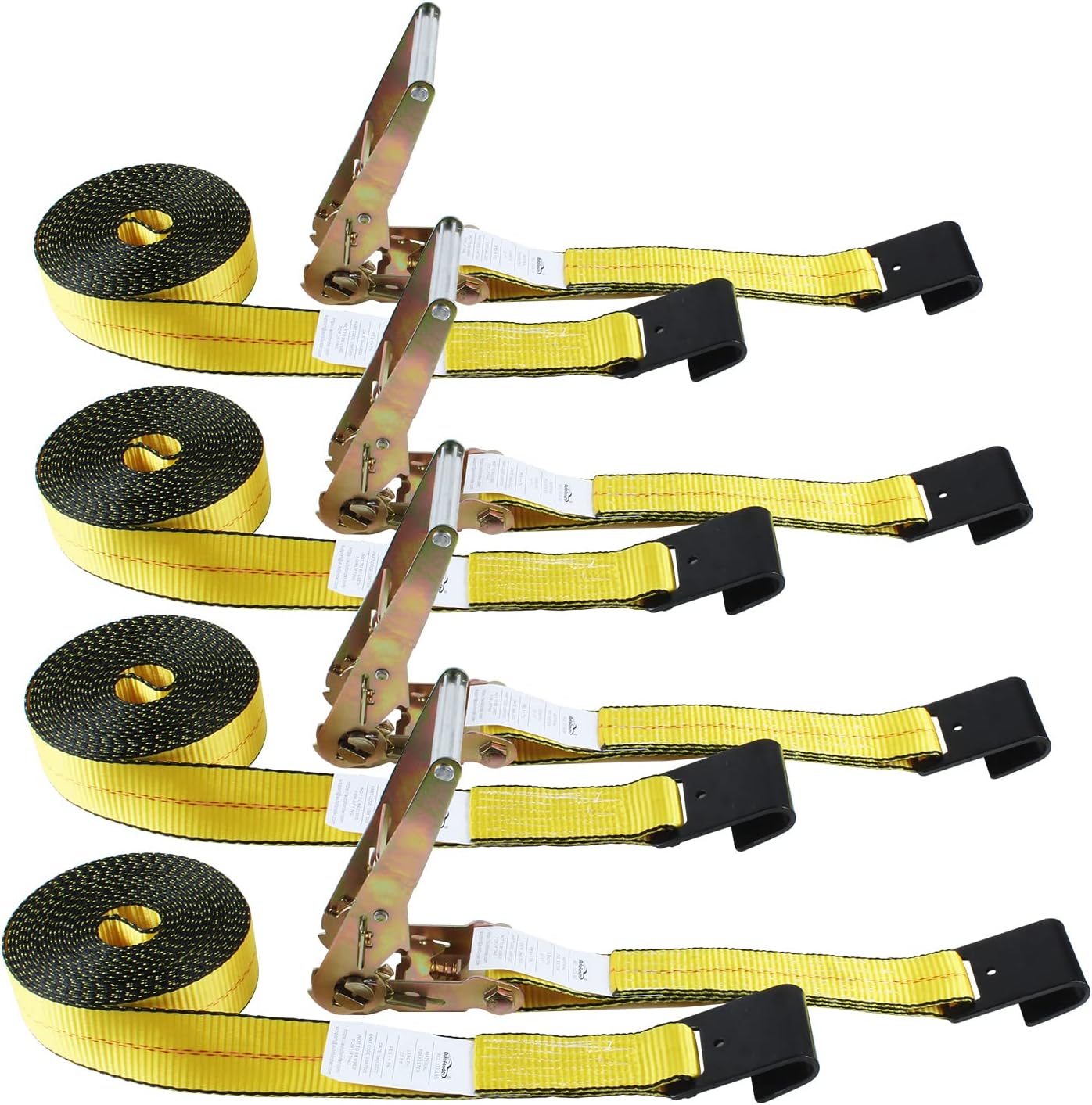 Heavy Duty Flat Hook Ratchet Straps for Secure Cargo Transport