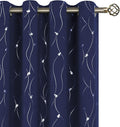 Blackout Curtains 95 in Length 2 Panels Set Navy Blue - Room Darkening