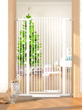 55.11in Extra Tall Cat Gate with Small Door for Pets Safety