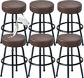 FUANGUI Bar Stool Covers Set of 6 - Waterproof PU Seat Covers