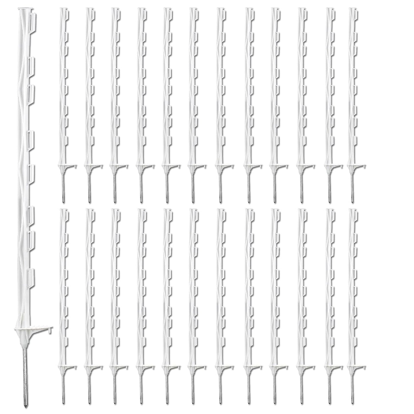 25 Pack Electric Fence Posts for Temporary Fencing Solutions