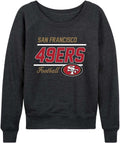 San Francisco 49ers Womens Slouchy Crew Neck Pullover - Game Day