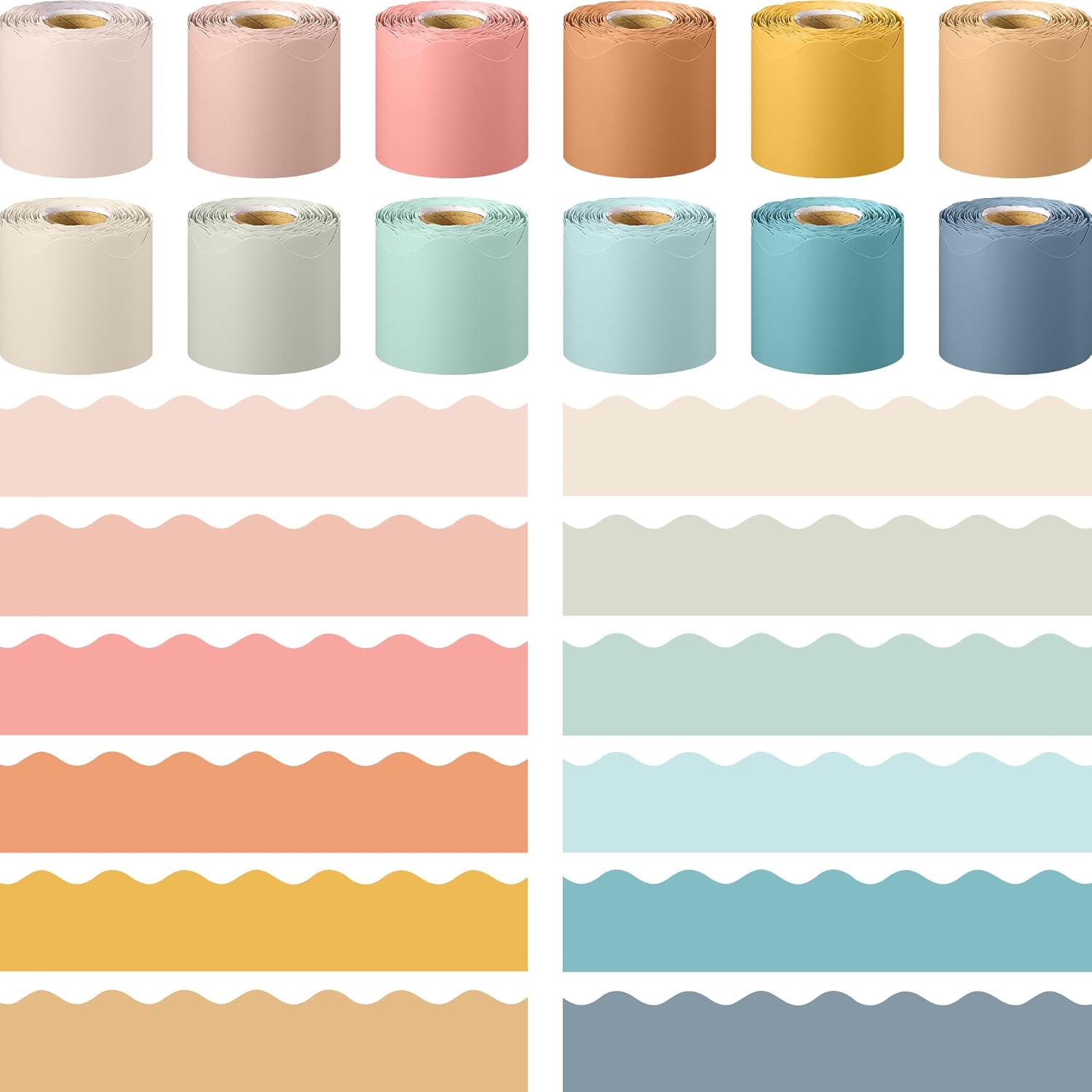 Ctosree 12 Roll Colorful Bulletin Board Borders for Classroom