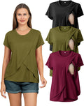 Rnxrbb 3 Pack Women's Nursing Tops for Breastfeeding