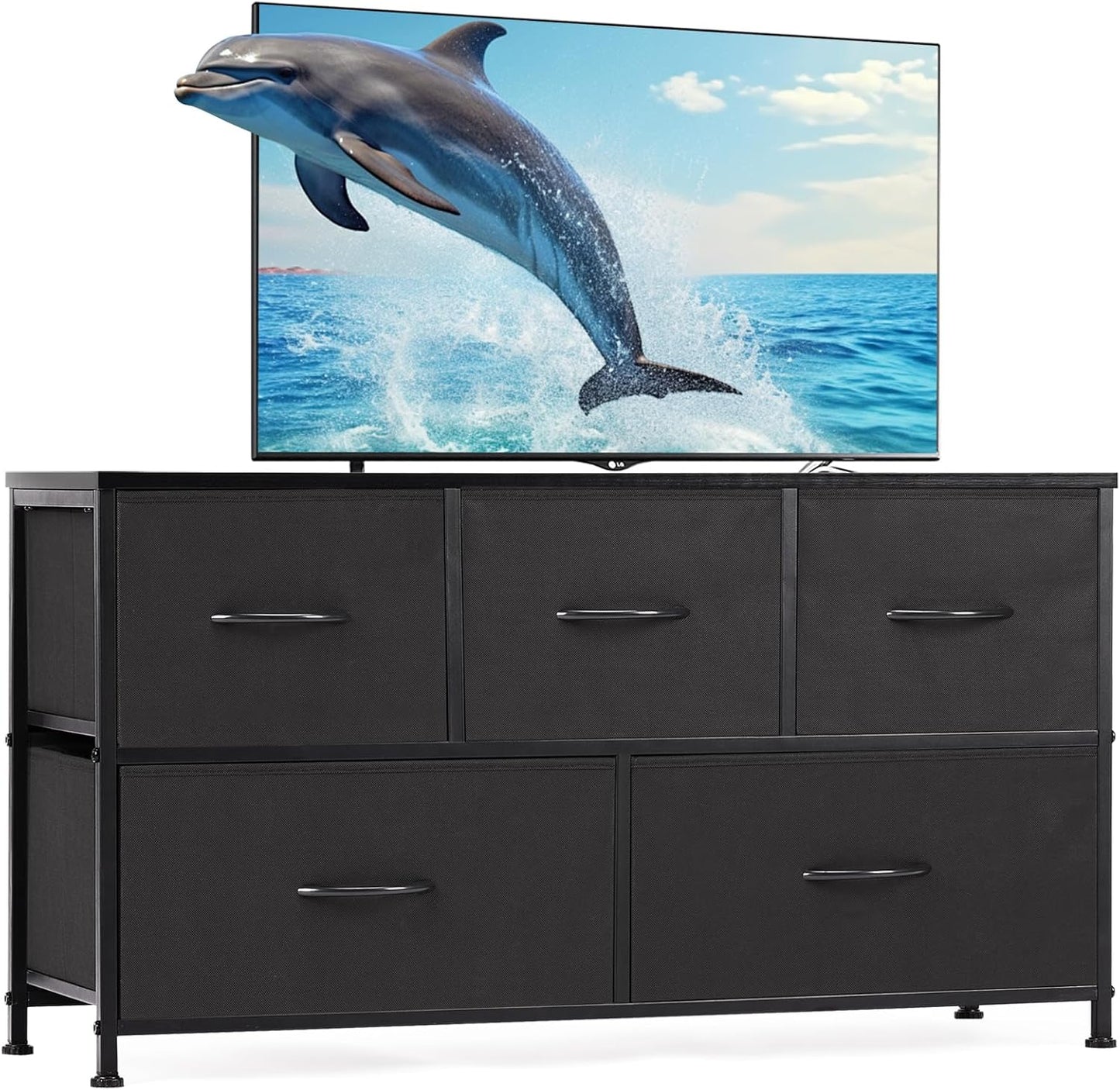 Sweetcrispy Dresser for Bedroom and TV Stand with 5 Drawers