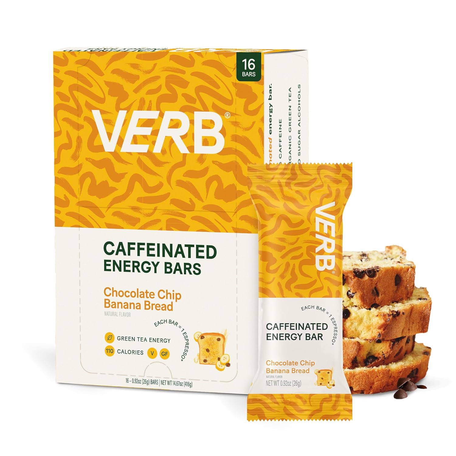Verb Caffeinated Energy Bars Chocolate Chip Banana Bread Review