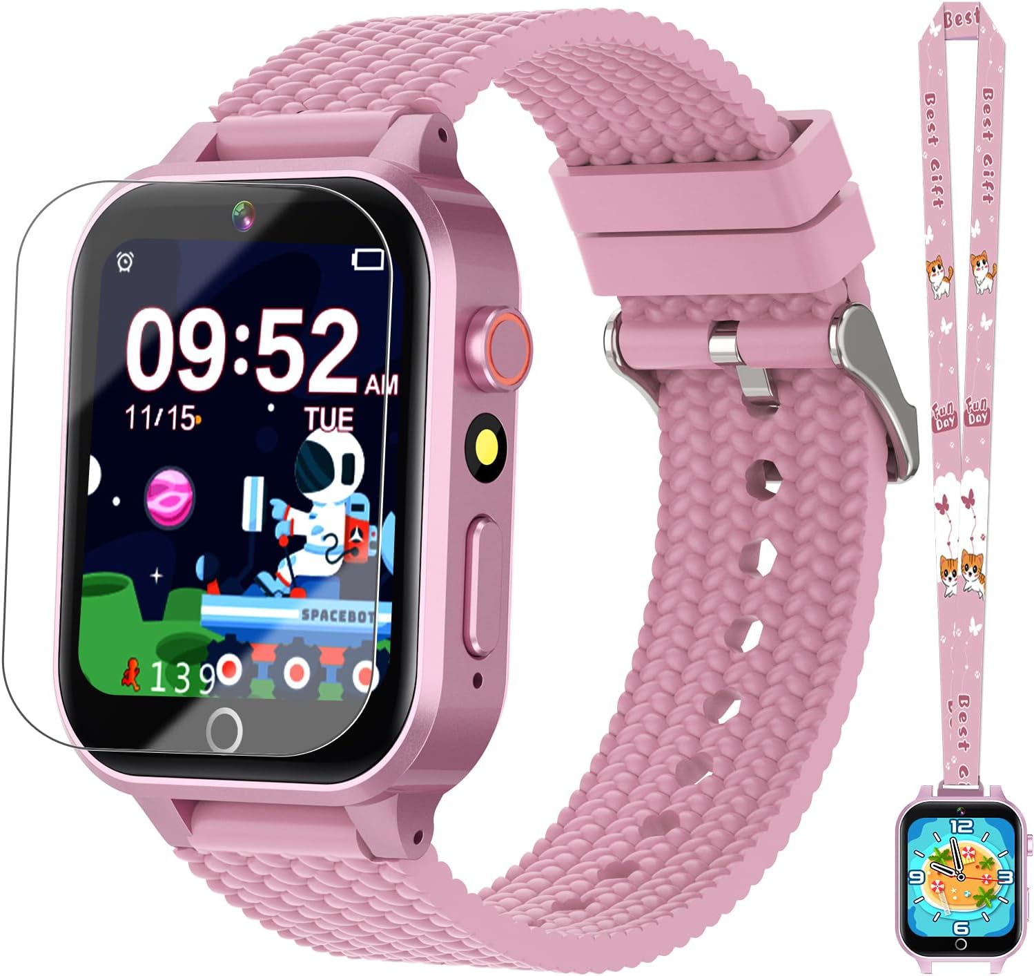 Interactive Kids Smart Watch - 26 Games, Camera, Music, Pedometer - Pink