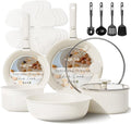 CAROTE 17pcs Pots and Pans Set Detachable Handle - Space Saving