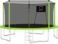1000 LBS 14FT Outdoor Trampoline with Hoop & Enclosure - Family Fun