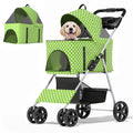 Lawn Green Polka Dots 3-in-1 Pet Stroller for Small & Medium Dogs