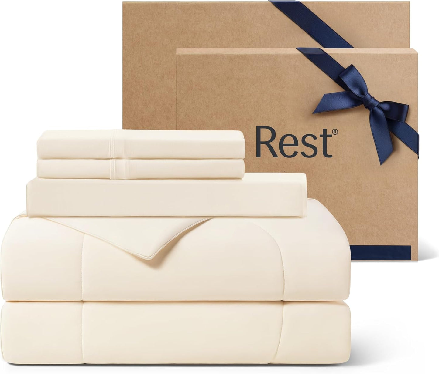 Evercool+ Cooling Comforter Set for Cali King Snow Ivory Bedding