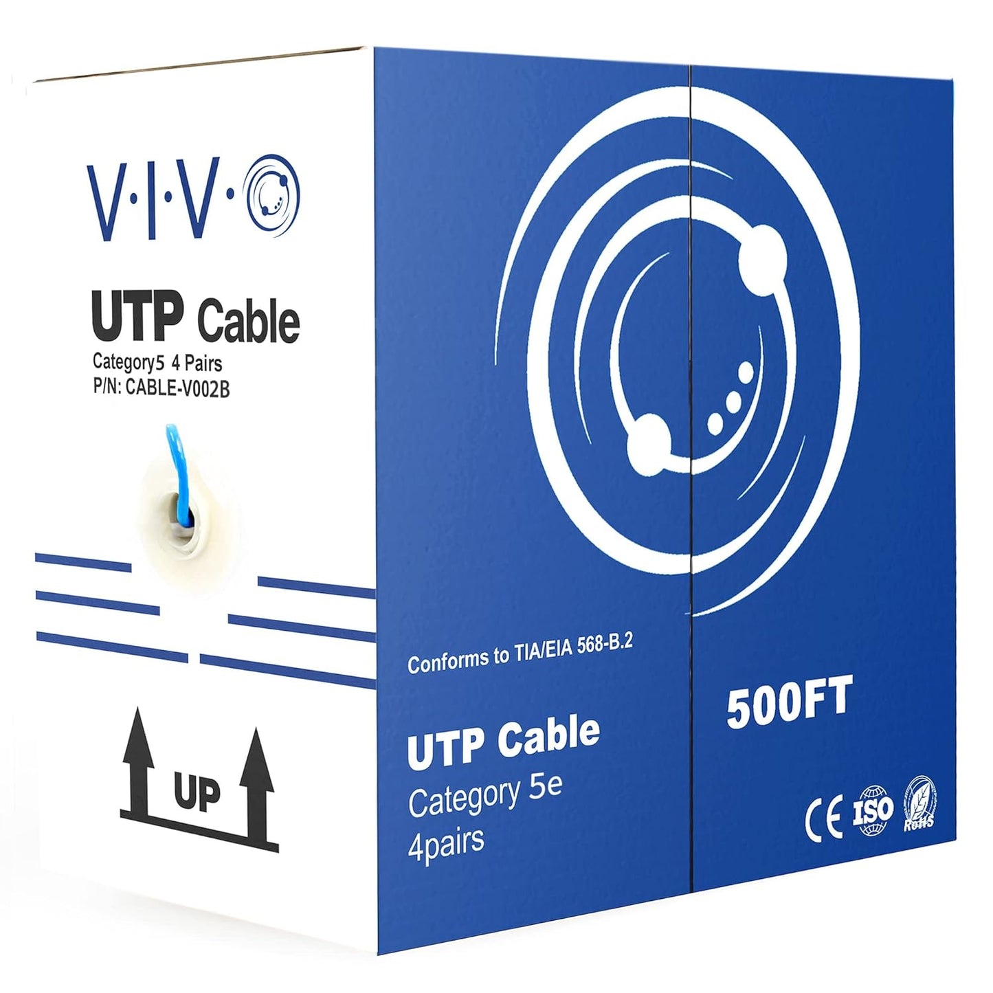 VIVO 500ft Bulk Cat5e Wire for Reliable LAN Network Connections