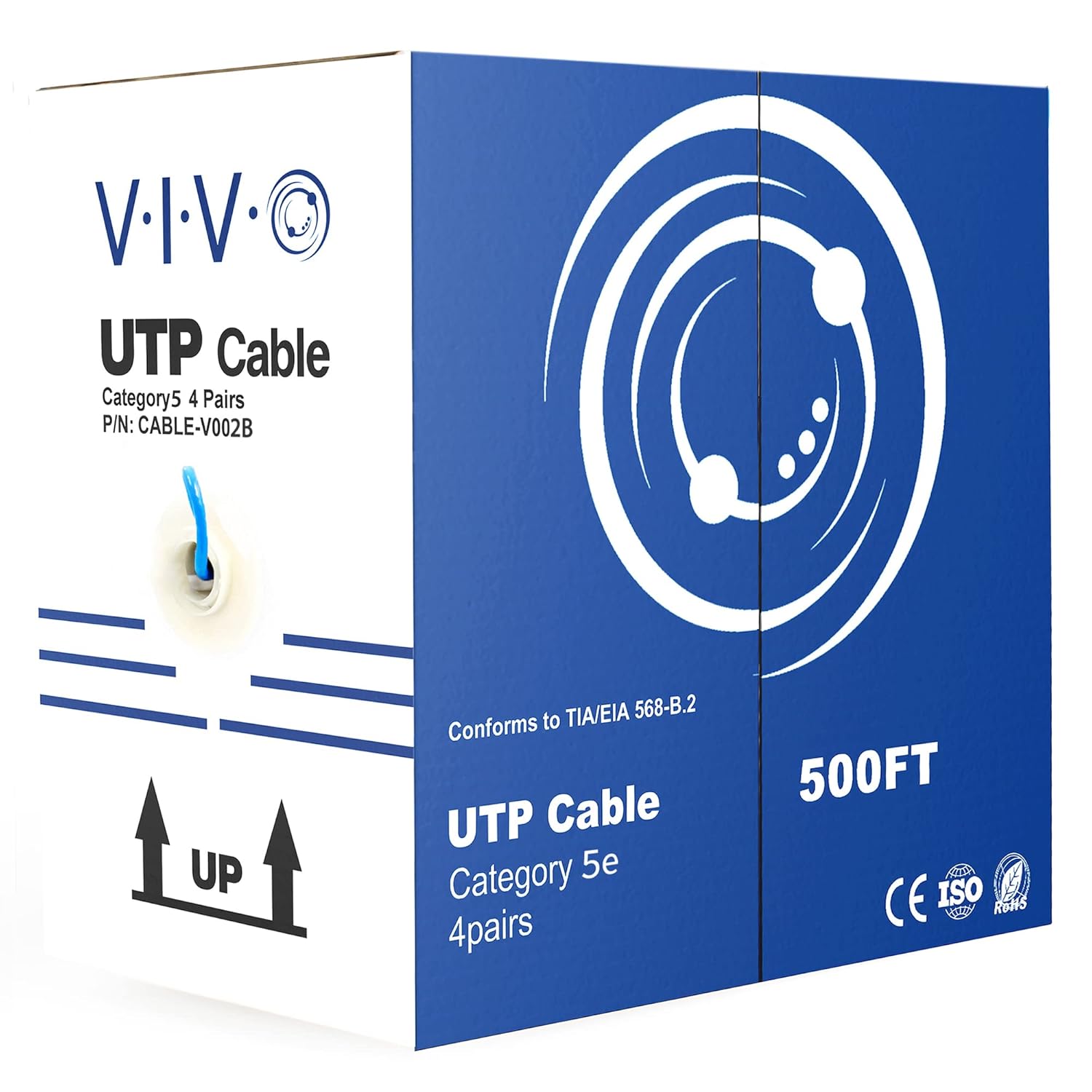 VIVO 500ft Bulk Cat5e Wire for Reliable LAN Network Connections