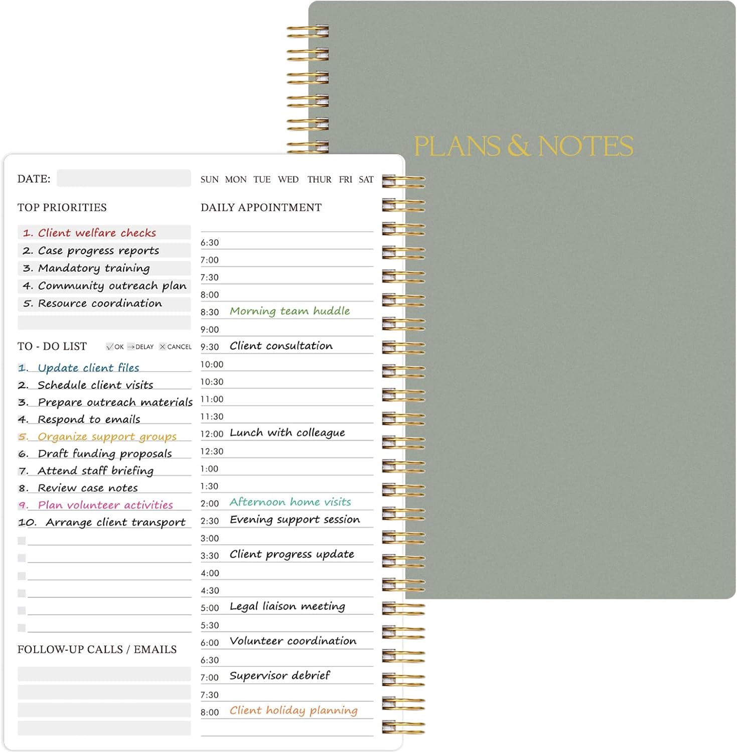 Tersus Daily Planner - Boost Productivity with Half-Hour Schedule