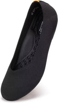 Wide Width Ballet Flats with Arch Support - Comfortable Knit Round Toe