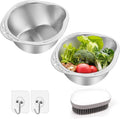 Rice Washer Colander Set 2 Pcs 3 Qt Stainless Steel - Reliable Rice