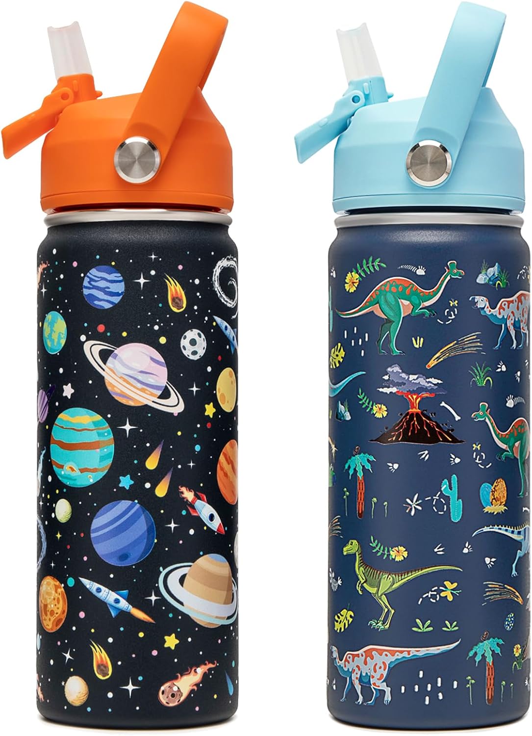 18oz Kids Insulated Water Bottle with Straw Lid for Toddlers