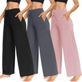 Wide Leg Pants Women 3 Pack - Comfortable High Waist Palazzo Pants our