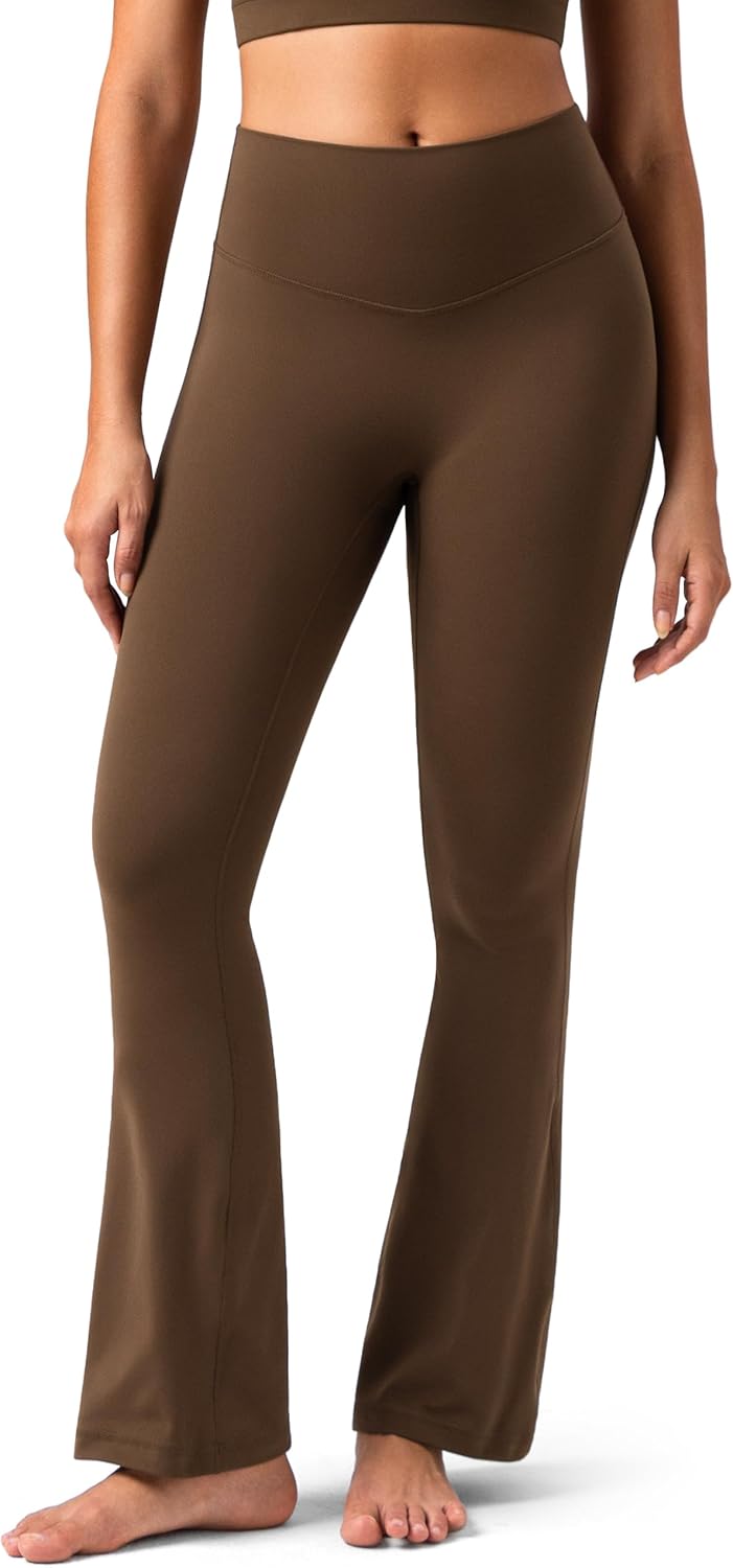 Colorfulkoala No Front Seam Flare Leggings for Women