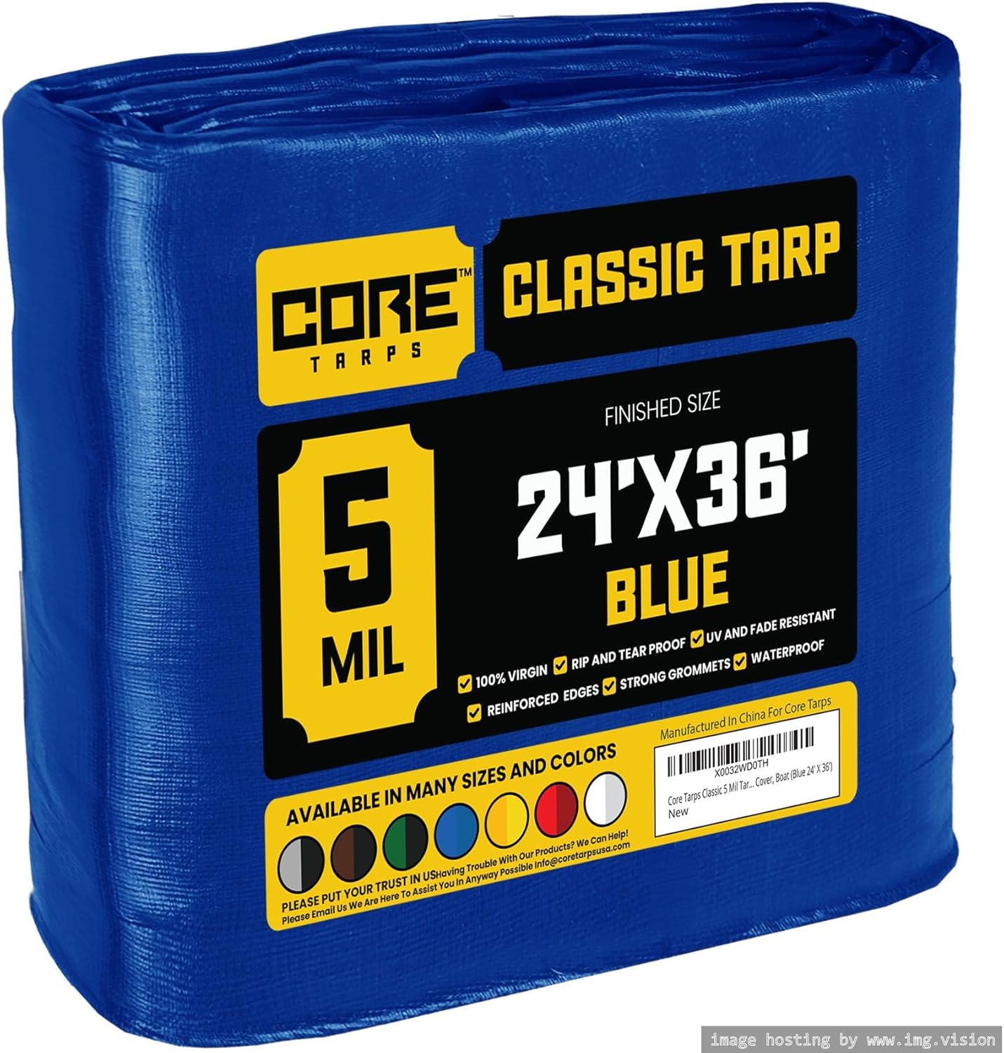 Core Tarps Classic 5 Mil Tarp Cover for All Weather Protection