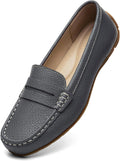 Women's Comfortable Lightweight Leather Penny Loafers - Office so