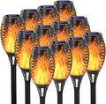EOYIZW 12 Pack Solar Torch Light with Flickering Flame - Outdoor Tiki