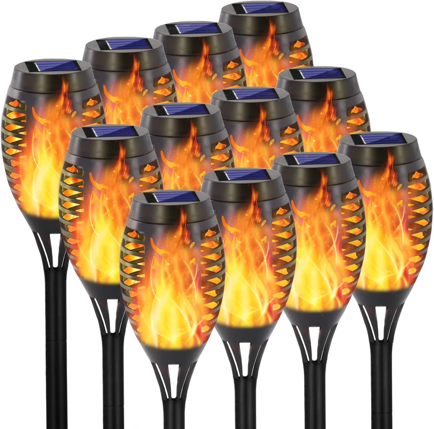 EOYIZW Solar Torch Light - 12 Pack Flickering Flame Outdoor Lights