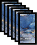 6x11 Picture Frame Set of 6 Black Frame for 6 x 11 in Prints - Value