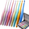 Ergonomic Crochet Hooks Set 9 Sizes (3.5mm-8mm) - Comfortable Handles