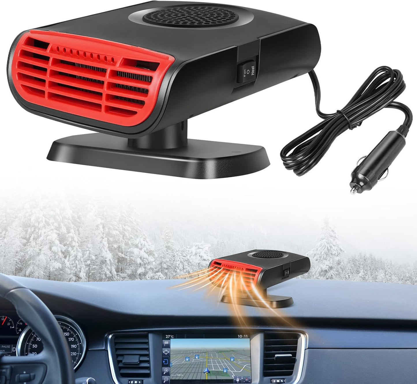 Chianku 2-in-1 Portable Car Heater 12V 150W - Fast Heating/Cooling!