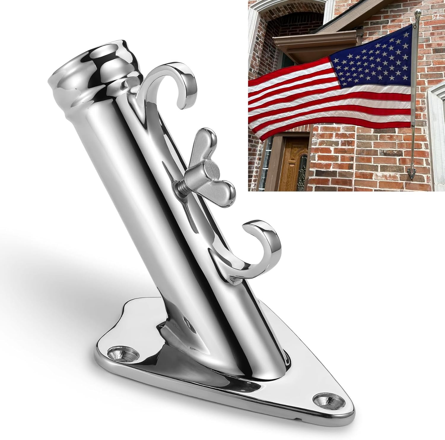 Heavy Duty Flag Pole Holder for Outdoor Use - 316 Stainless Steel