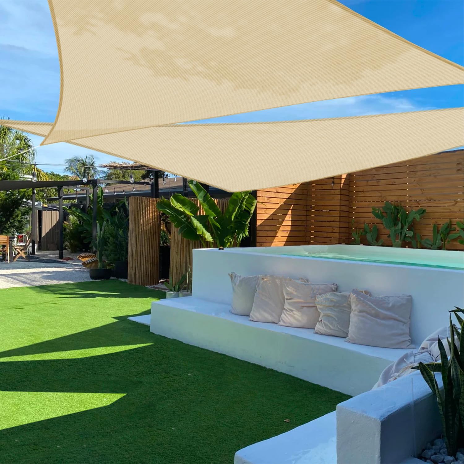 TANG 8ft x 8ft x 11ft Sun Shade Sail for Outdoor Spaces