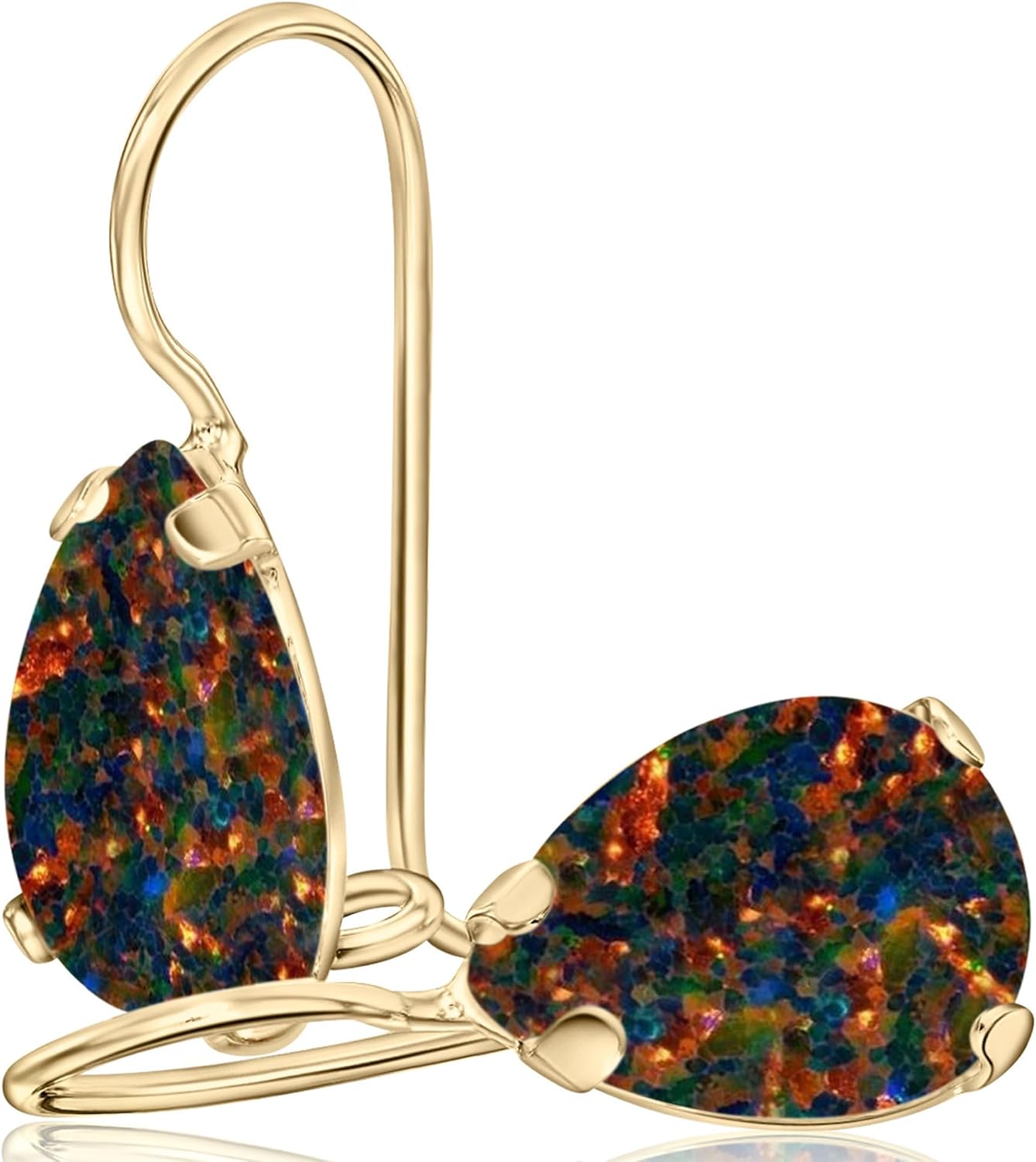 14K Gold Gemstone Earrings by ADITA GOLD - Elegant Gift