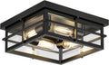 Asnxcju Black Flush Mount Ceiling Light 4-Light - Modern Farmhouse Fit